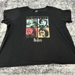 The Beatles "Let It Be" Band Tee T-Shirt Women's Plus Size 4X Black Graphic Top‎